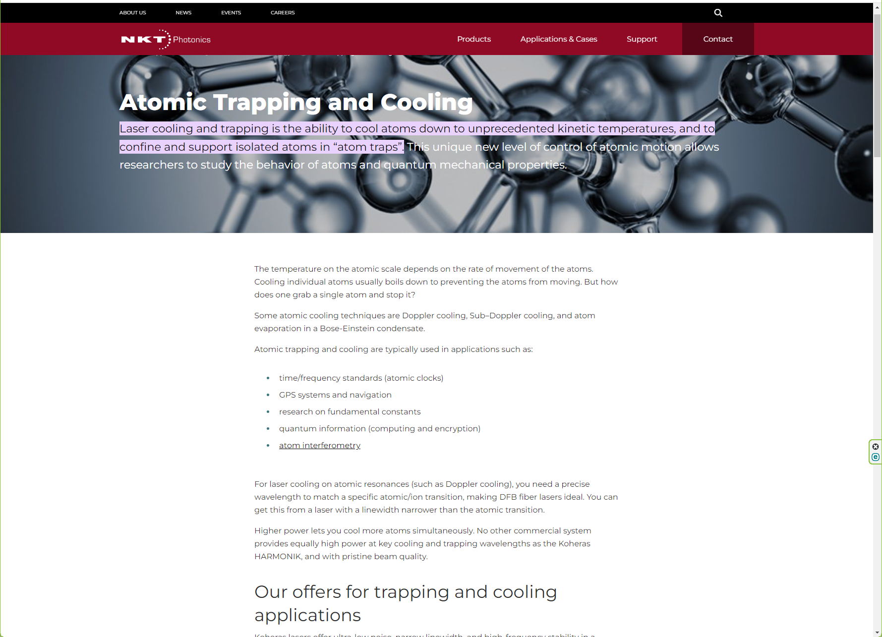 Atomic Trapping and Cooling
